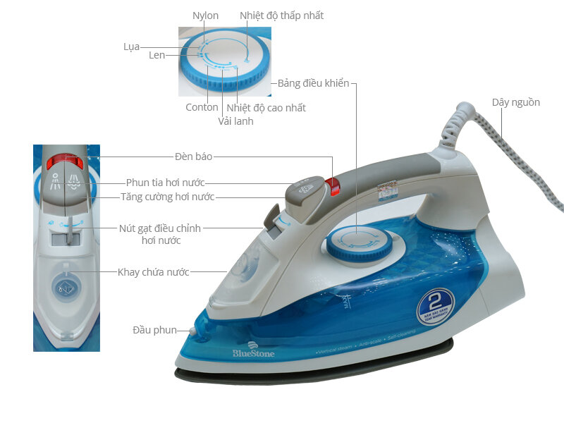 Bàn ủi hơi nước Bluestone SIB-3816 Bàn ủi hơi nước Bluestone SIB-3816