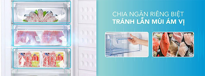 Tủ có ngăn chia riêng biệt Tủ đông Hòa Phát đứng HPF UAH6106