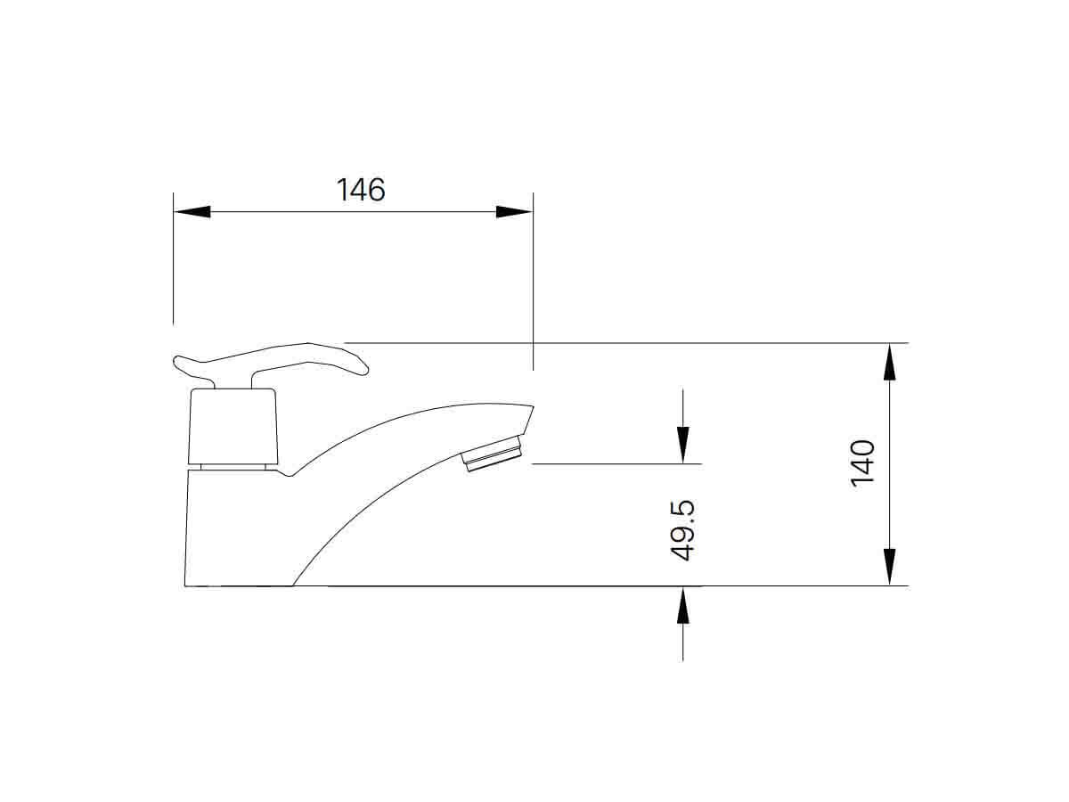 Bản vẽ kỹ thuật của vòi chậu INAX LFV-11A