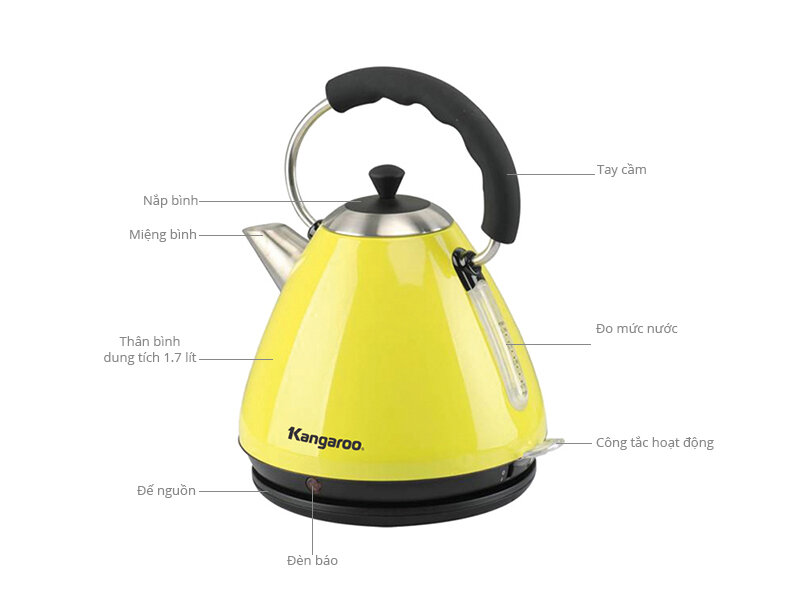 Bình siêu tốc Kangaroo KG641 1.7 lít