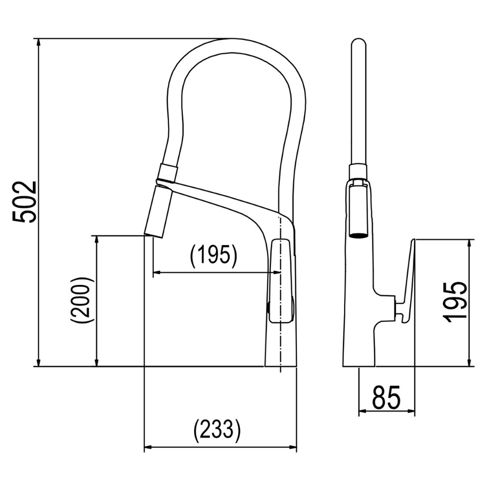 Bản vẽ kỹ thuật vòi bếp nóng lạnh Viglacera Platinum PV711 (P.55.321)
