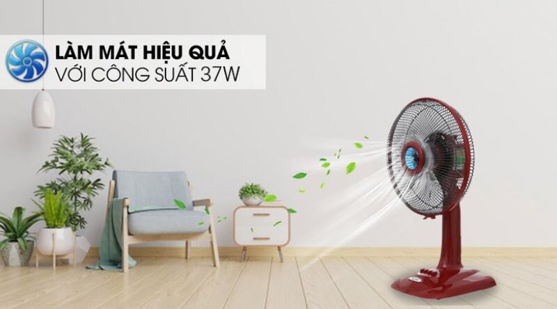 Làm mát hiệu quả với công suất 37W (Ảnh: Điện Máy Xanh).