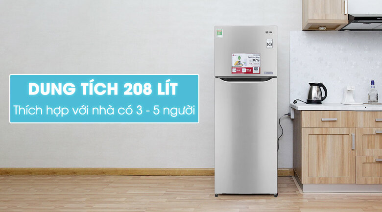 Tủ lạnh LG 208 lít GN-L225PS Tủ lạnh LG 208 lít GN-L225PS