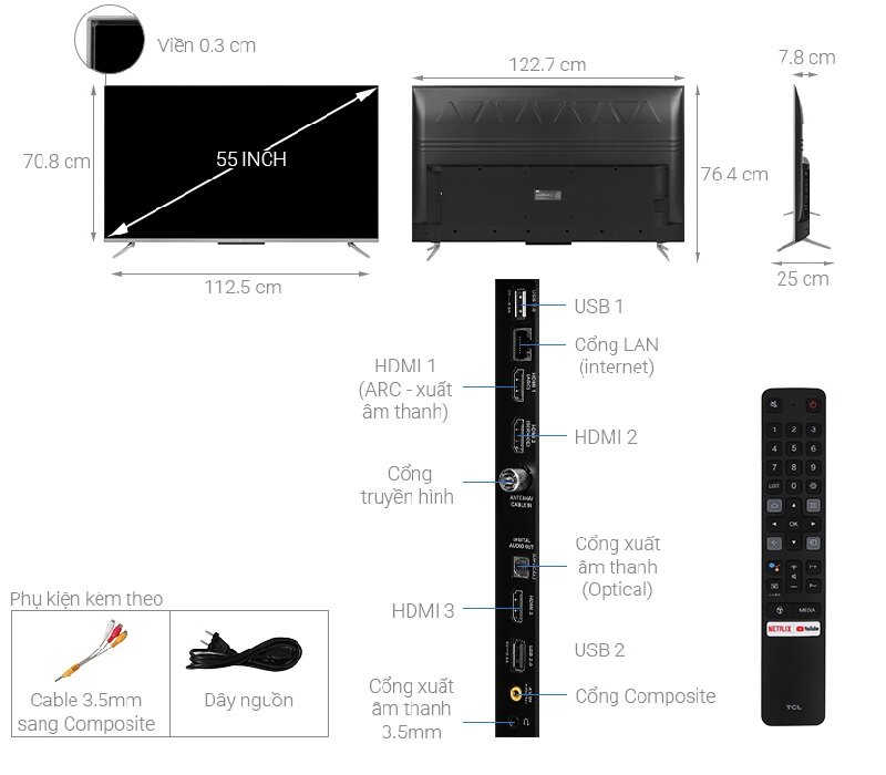 smart tivi tcl 4k 55 inch 55p715