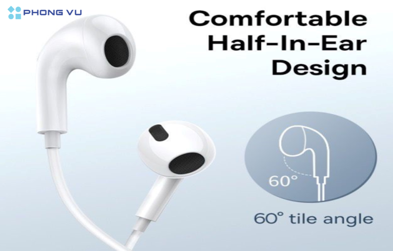 Tai nghe Baseus Encok C17 thiết kế màu trắng hiện đại, thời trang