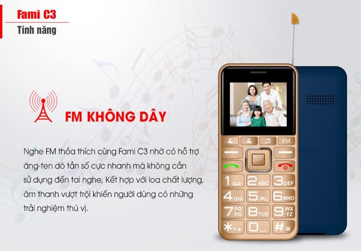 Điện thoại Masstel Fami C3 Black