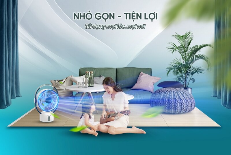 Quạt sạc Sunhouse SHD7116 Quạt sạc Sunhouse SHD7116
