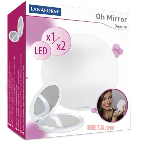Gương trang điểm 2 mặt có đèn led Lanaform Oh Mirror LA131008