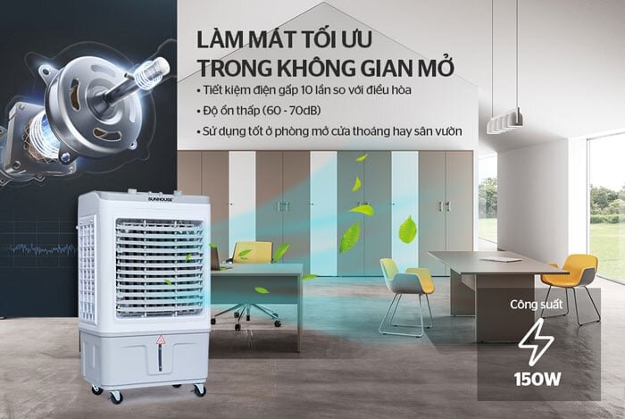 quạt điều hòa Sunhouse SHD7734 làm mát tối ưu cho không gian từ 30 - 40m2