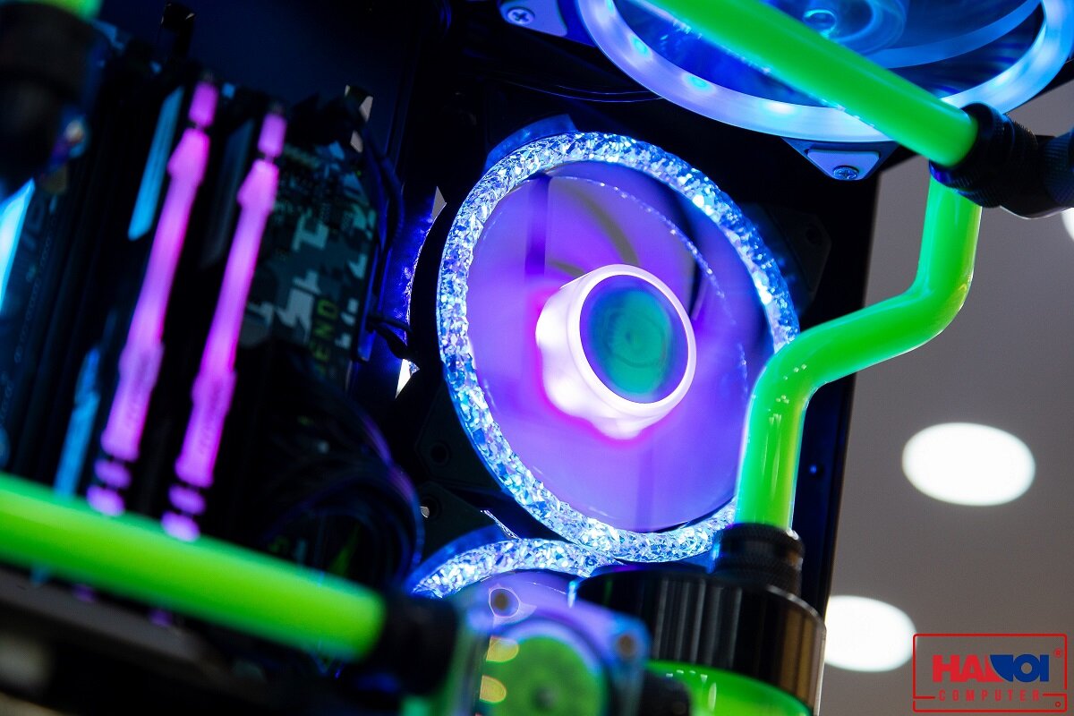 Trọn bộ tản nhiệt nước PC LIAN-LI O11 Dynamic HT-86 (Lắp ráp theo yêu cầu) Quạt Cooler Master MF120 PRISMATIC