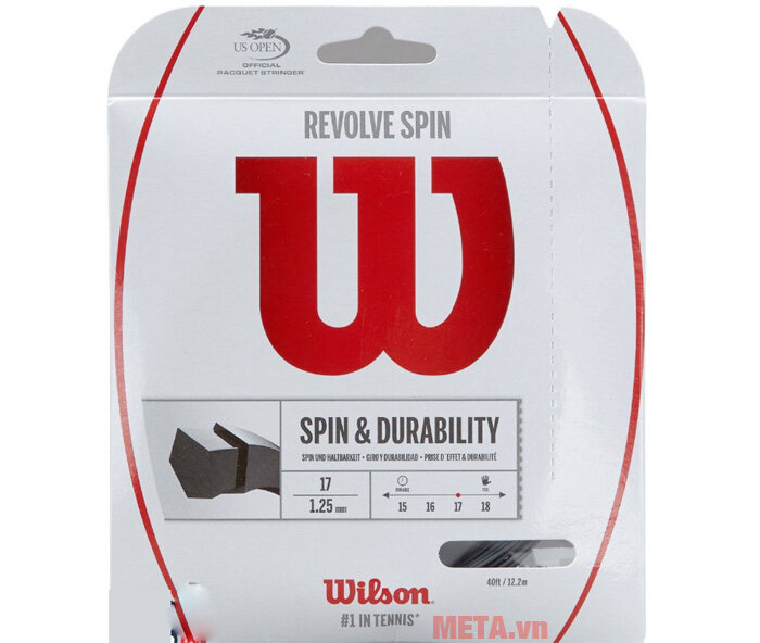 Dây cước tennis Wilson Revolve Spin 17 Black WRZ958900 Dây cước tennis Wilson Revolve Spin 17 Black WRZ958900