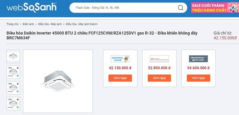 Điều hòa Daikin FCF125CVM/RZA125DV1 + BRC7M634F