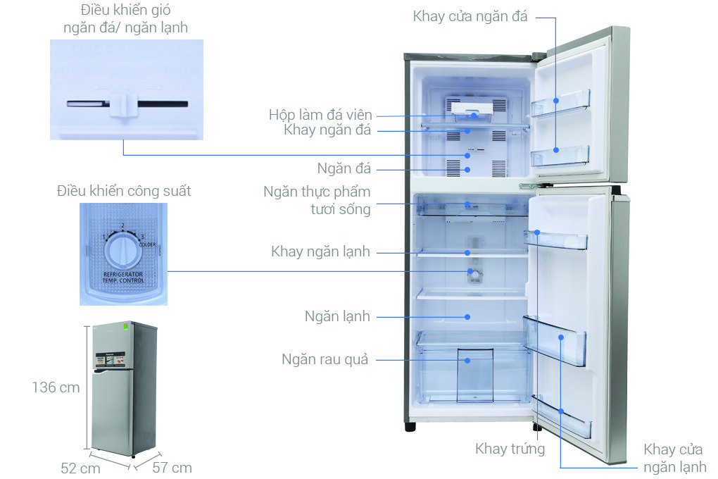 Tủ lạnh Panasonic inverter 188 lít NR-BA228PSV1