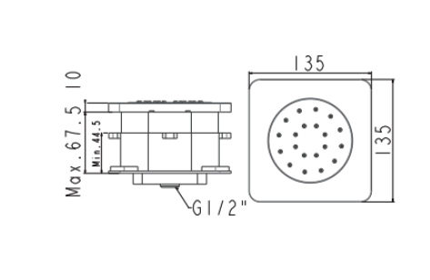Bản vẽ kỹ thuật đầu sen tắm âm tường American Standard EasySET FFASS054