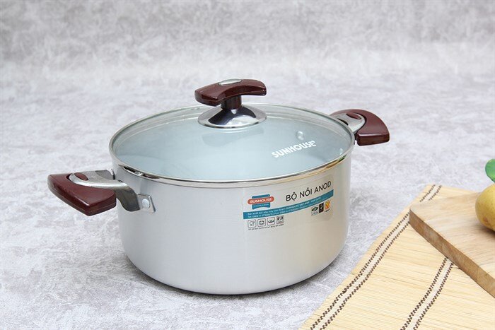 Nồi nhôm anod cao cấp 22 cm Sunhouse SH8833-22EBN Nồi nhôm anod cao cấp 22 cm Sunhouse SH8833-22EBN