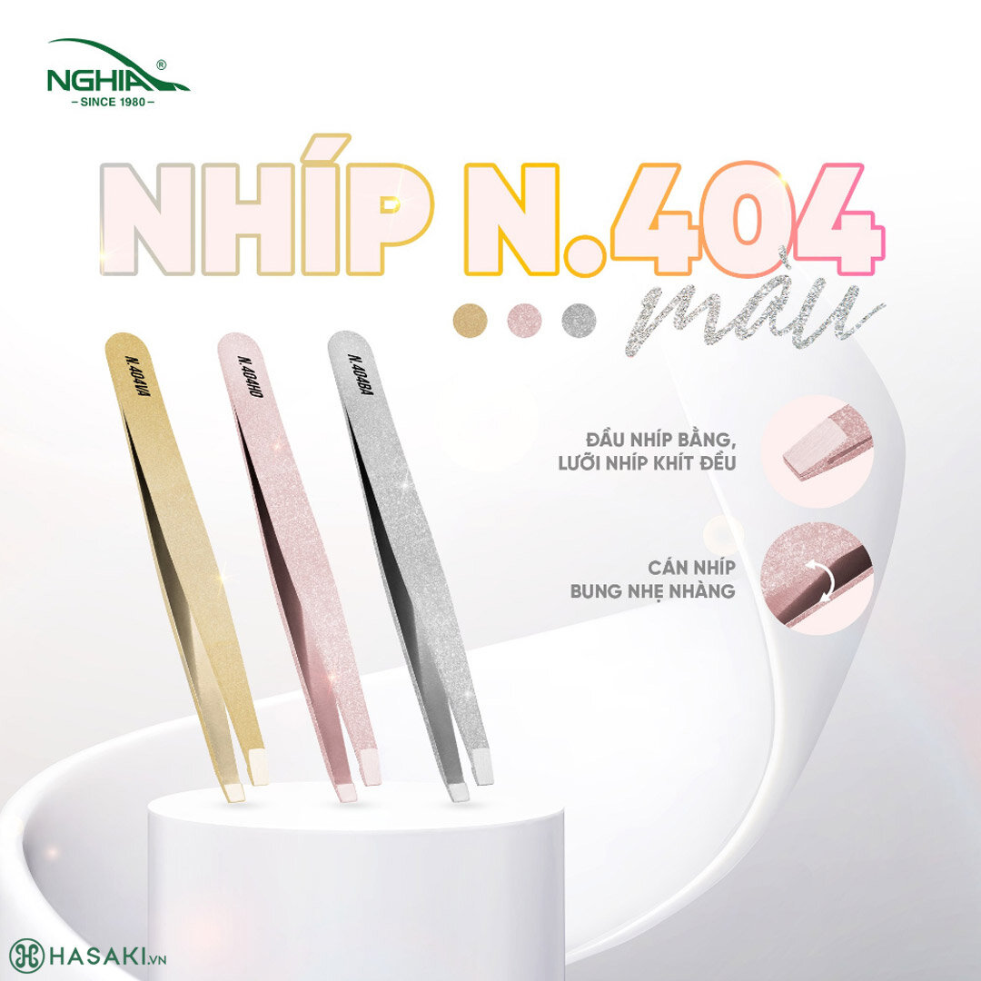 Sản phẩm Nhíp Đầu Ngang Kềm Nghĩa Thép Không Gỉ N.404 Màu Pastel hiện đã có mặt tại Hasaki