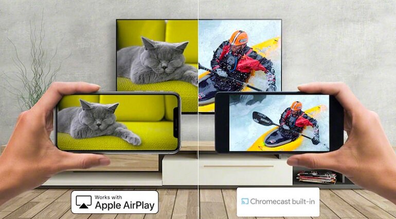 Android Tivi Sony 50 inch 4K KD-50X80J chia sẻ nội dung