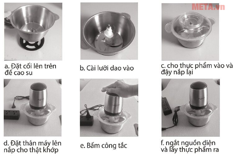 Máy xay thịt đa năng Chopper Midimori GC-24338S (500W)