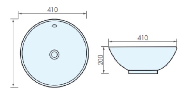 Bản vẽ kỹ thuật chậu rửa lavabo đặt bàn ATMOR AT4129