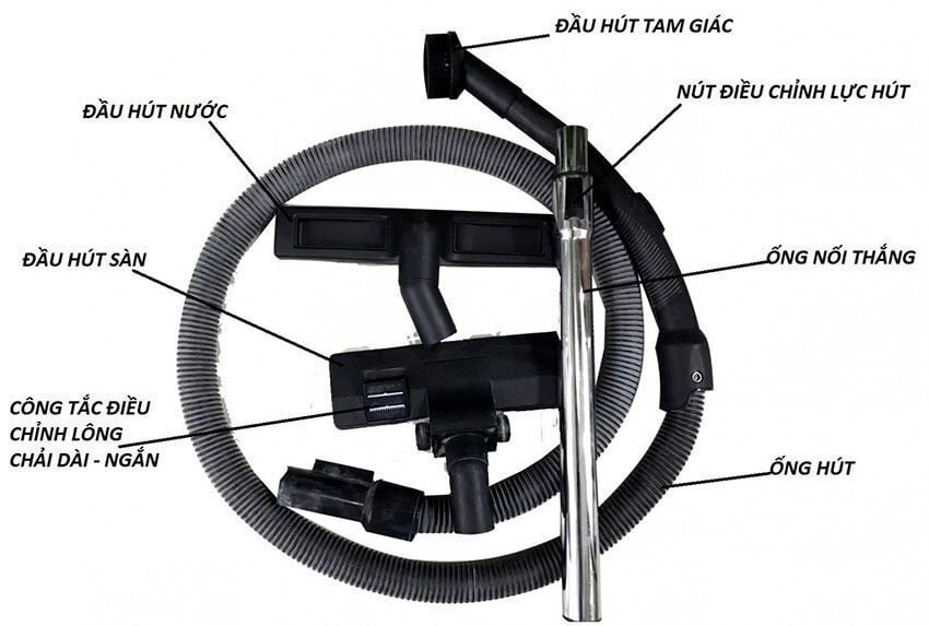 Các phụ kiện của máy hút bụi công nghiệp