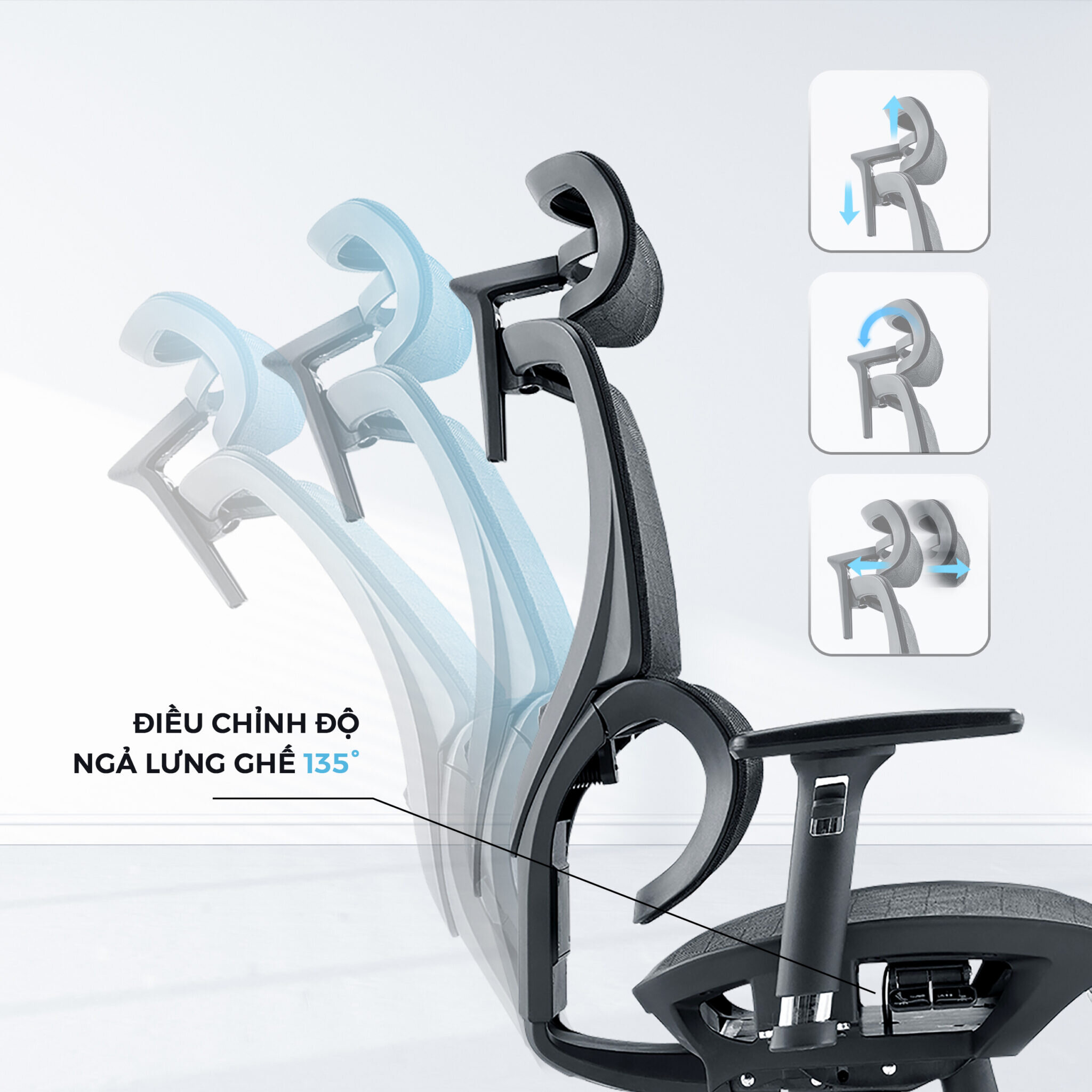 Ghế Công Thái Học WARRIOR Marshal WEC620 Grey 3