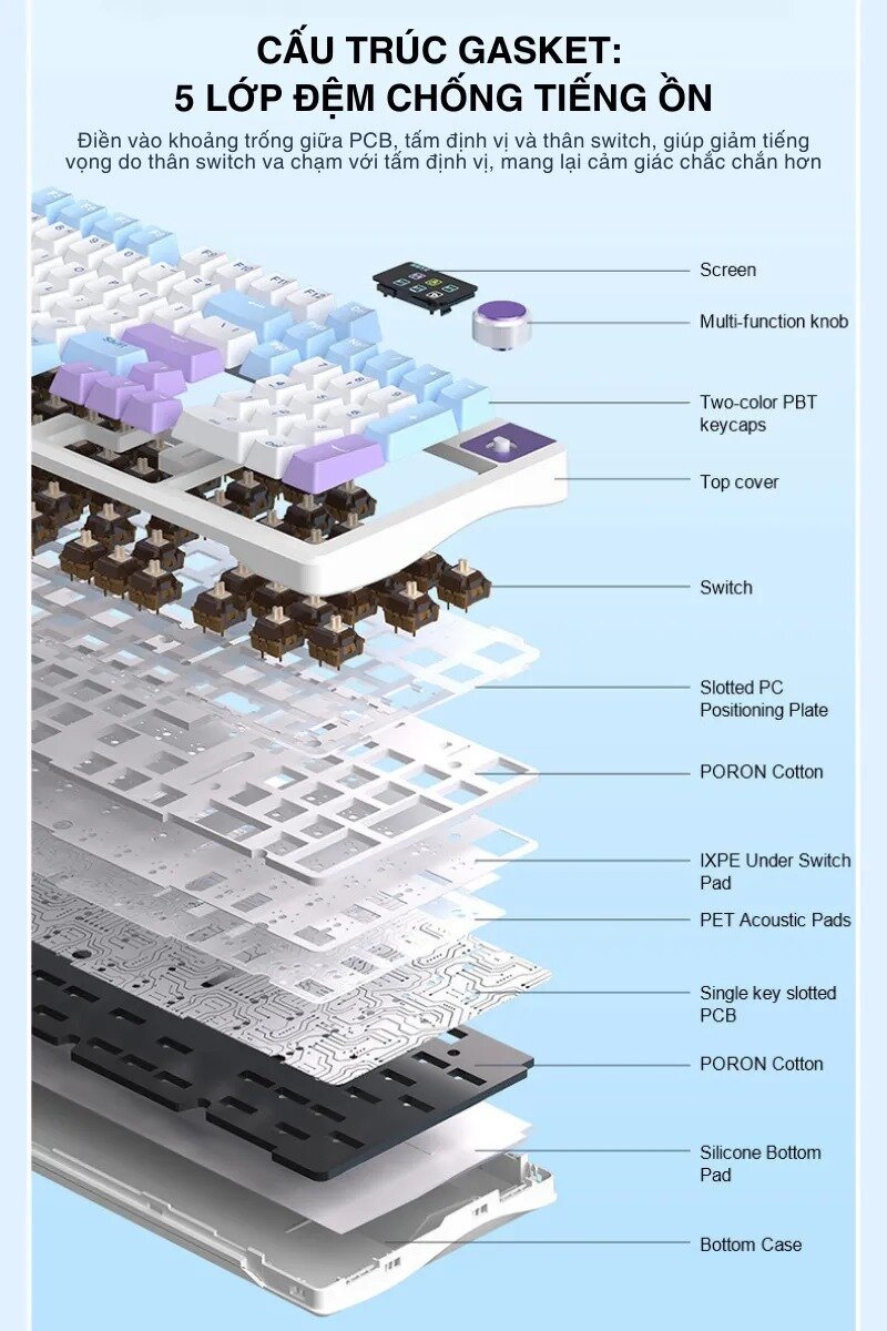 Bàn phím cơ gaming AULA S98 Pro 5