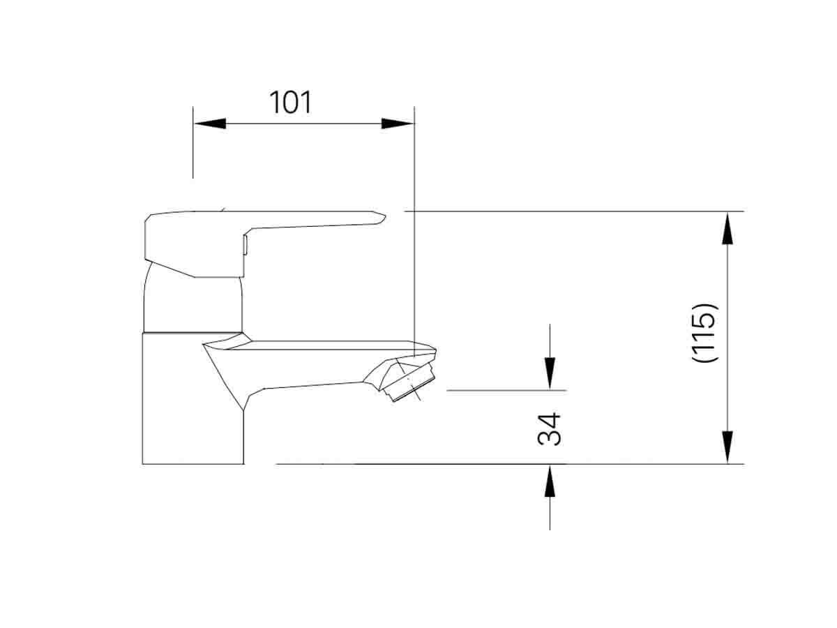 Bản vẽ kỹ thuật của vòi chậu INAX LFV-21SP