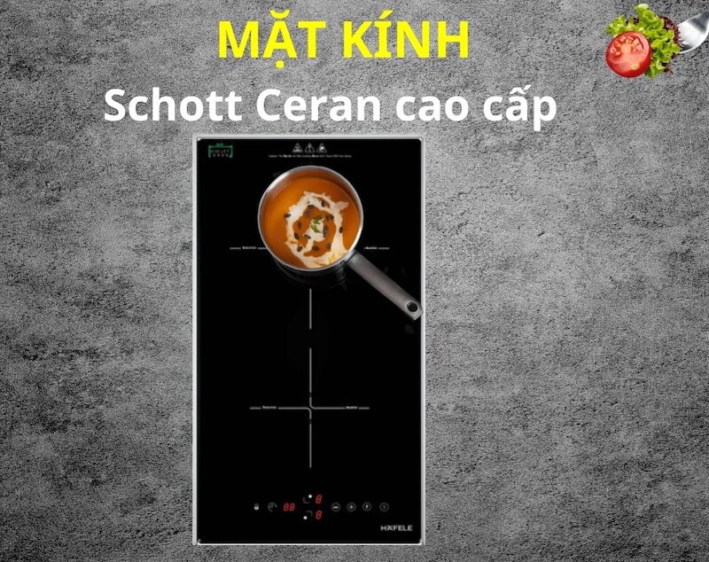 Bếp từ domino Hafele 536.61.930 được trang bị bảng điều khiển cảm ứng trượt thông minh