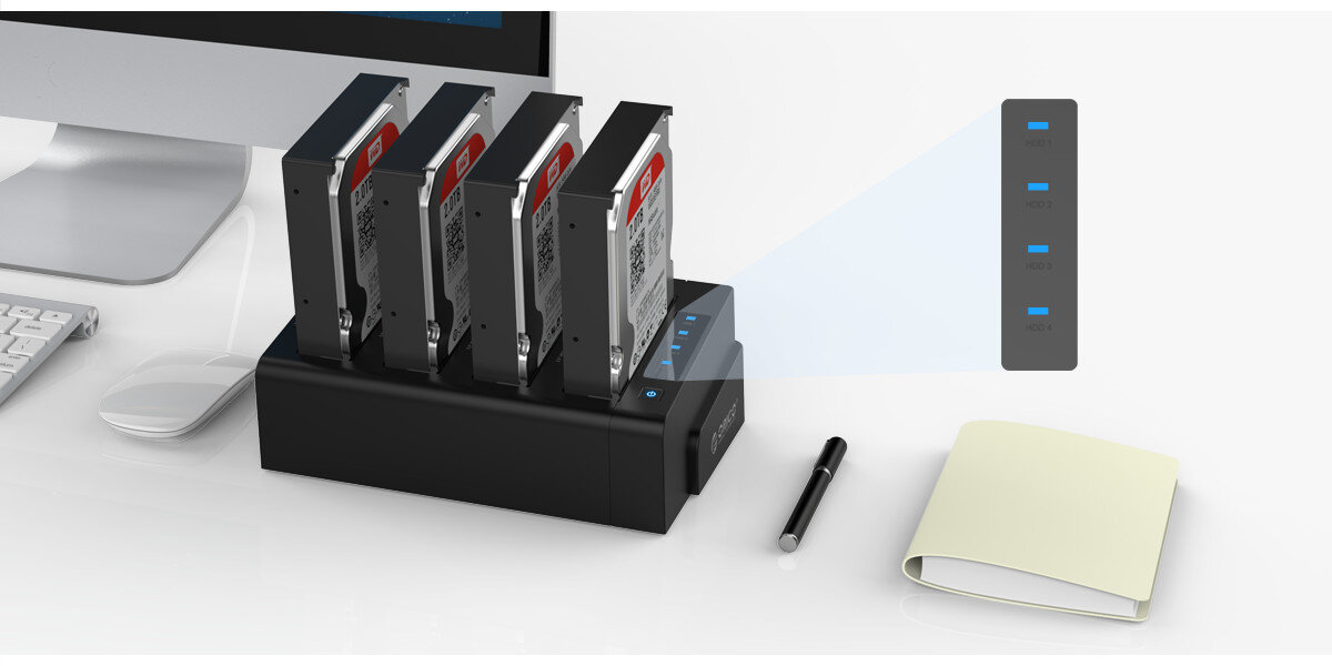 Docking ổ cứng 2.5''+3.5'' Orico 6648US3-C SSD HDD Sata 3 USB 3.0-8