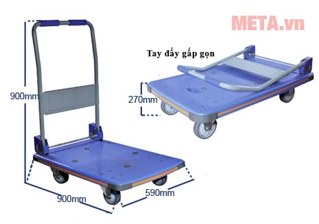 Xe đẩy hàng 4 bánh Maxkiwi PT-0090