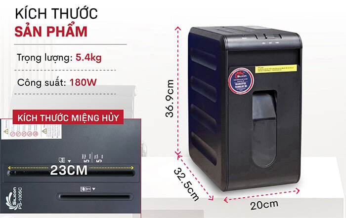 Máy hủy tài liệu Silicon PS-1005C