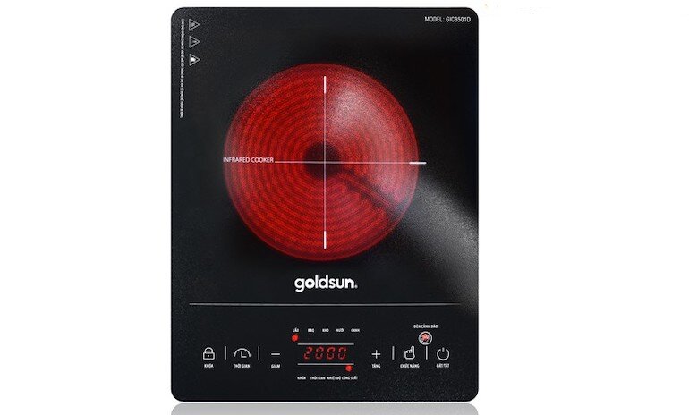 Bếp hồng ngoại dương 1 vùng nấu Goldsun GIC3501D