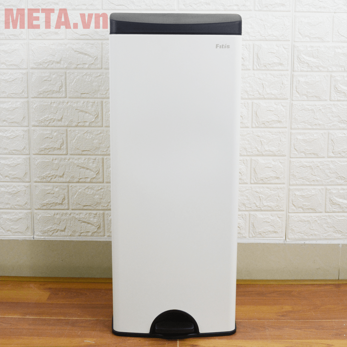 Thùng rác inox đạp vuông lớn Fitis SPL1-904 22 lít (trắng)