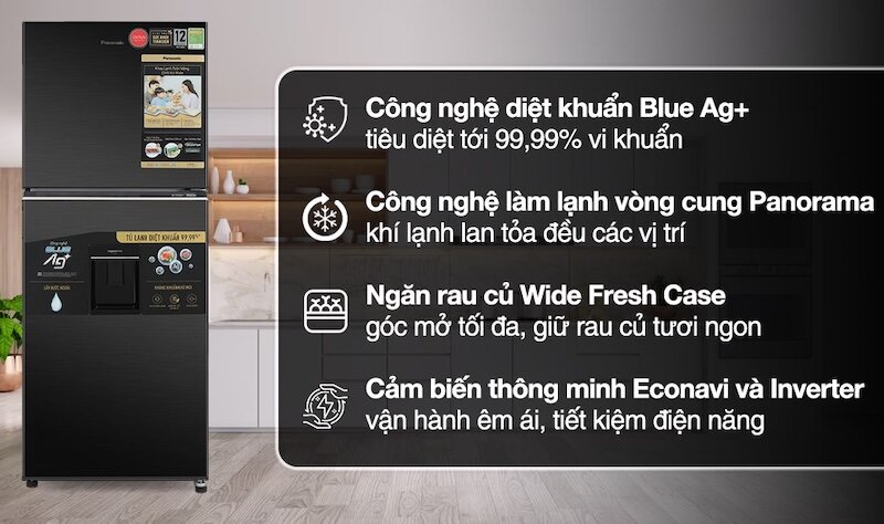 Tủ lạnh Panasonic NR-TL351GVKV được trang bị công nghệ tiên tiến