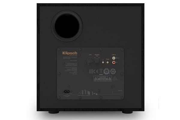 Mặt sau là bảng điều khiển của Loa sub Klipsch R-101SW Loa sub Klipsch R-101SW