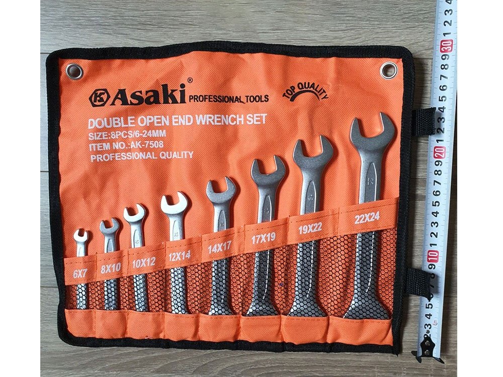 Bộ cờ lê 2 đầu miệng 8 chi tiết Asaki AK-7508 Bộ cờ lê 2 đầu miệng 8 chi tiết Asaki AK-7508