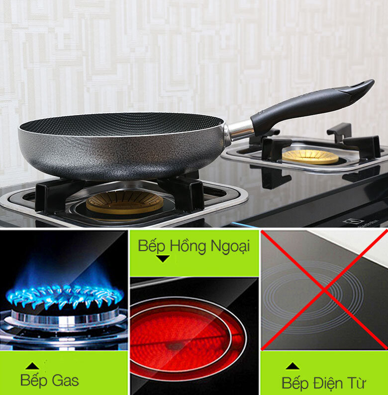 Chảo nhôm chống dính 24 cm Happycook NSF24CRL Chảo nhôm chống dính 24 cm Happycook NSF24CRL