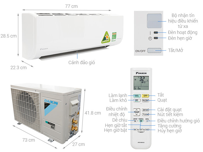 Máy lạnh Daikin Inverter 1 HP FTKQ25SVMV