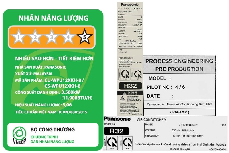 Điều hòa Panasonic Inverter 12000 BTU CU/CS-WPU12XKH-8 tiết kiệm điện