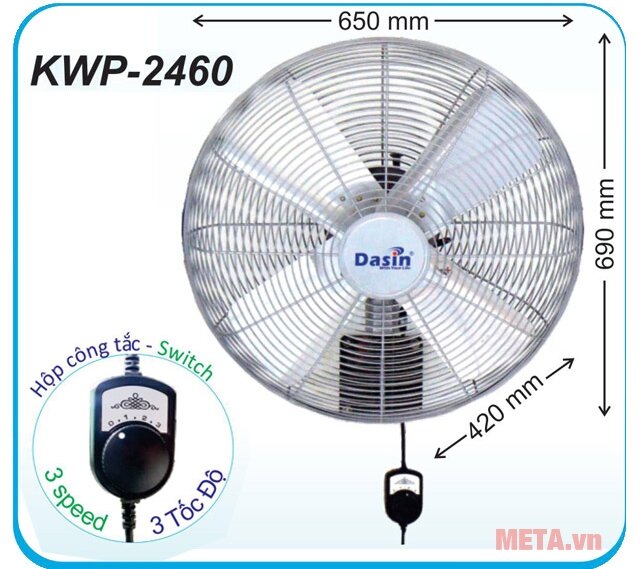Quạt treo tường công nghiệp KWP-2460