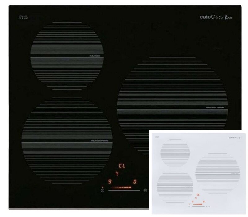 Bếp từ âm 3 vùng nấu Cata ISB-603 - màu BK, WH sở hữu thiết kế lắp âm hiện đại
