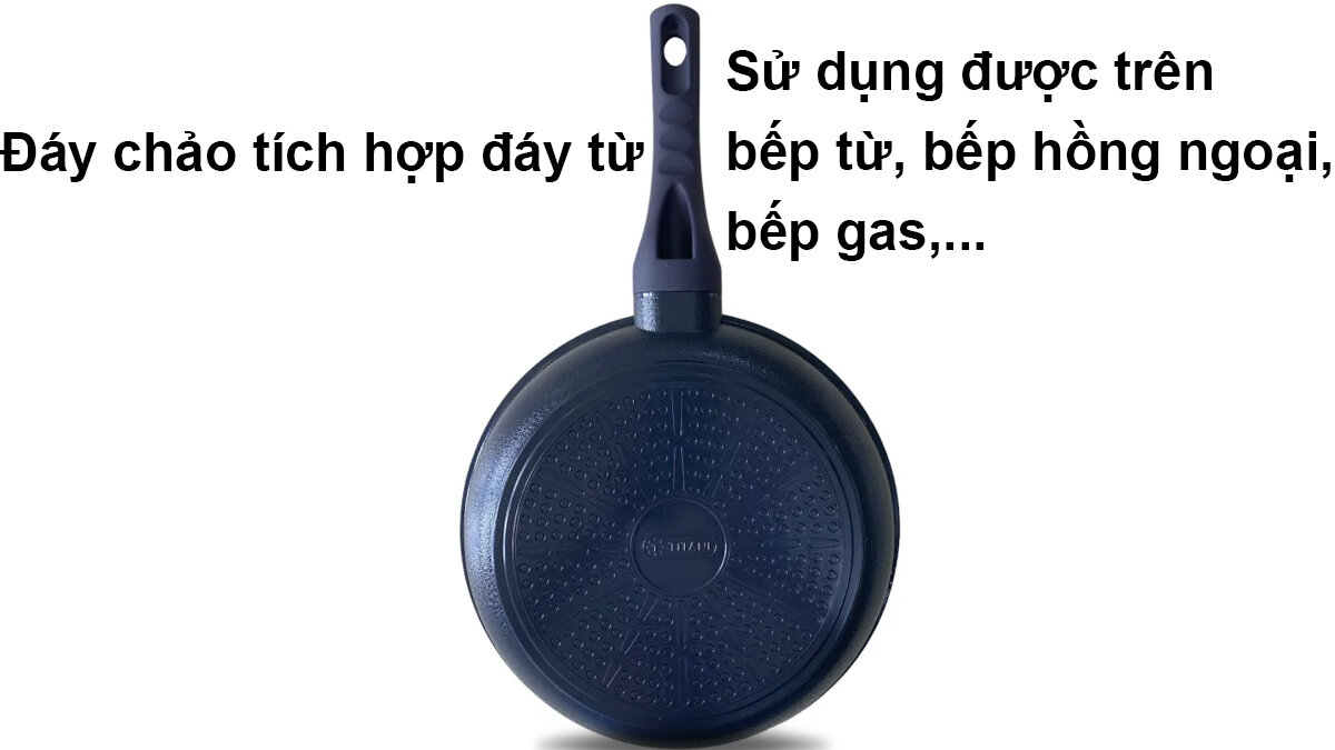 Chảo Titani TFP-ST24 tích hợp đáy từ, dùng trên nhiều loại bếp