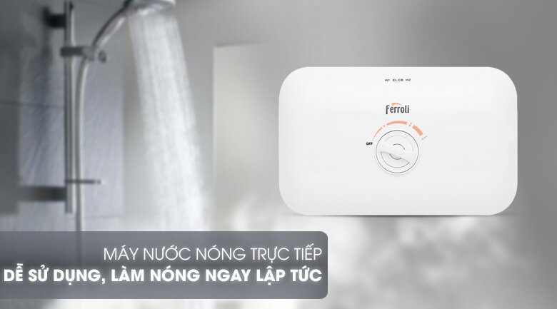 Máy nước nóng trực tiếp Ferroli Rita TE chống giật