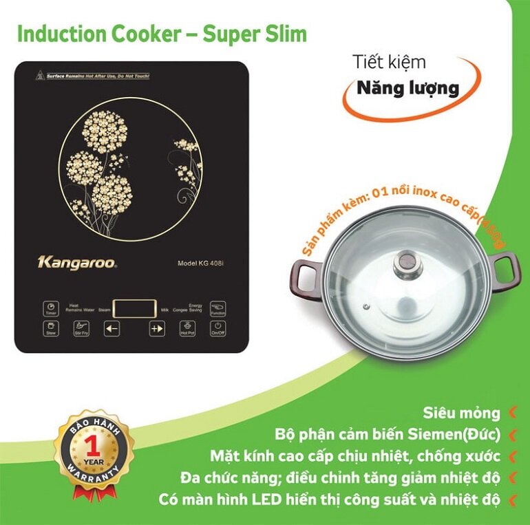 bếp từ đơn kangaroo kg408i