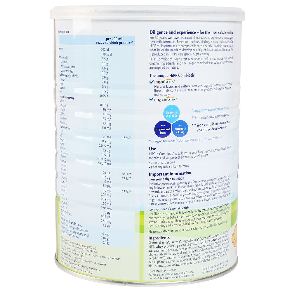  Sữa Hipp số 2 Combiotic Organic 800g (