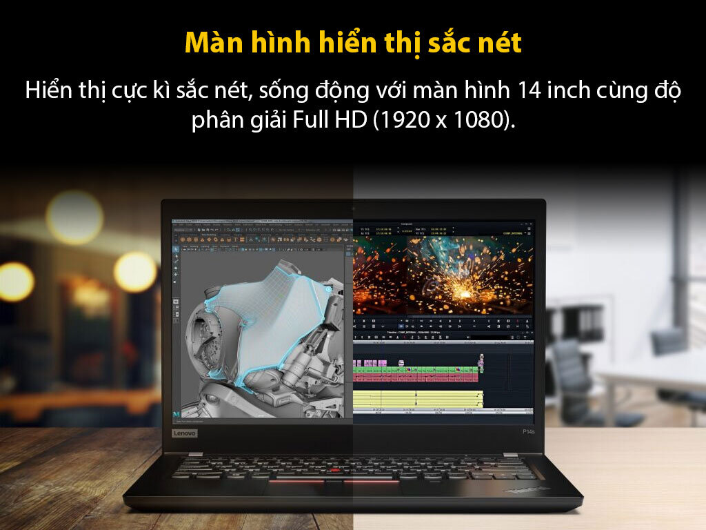 Laptop Lenovo Thinkpad P14s G3 (21AK006TVA) (i5 1240P/24GB RAM/512GB SSD/14 2.2K/T550 4GB/Dos/Đen) ảnh 2