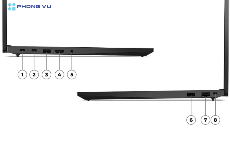 Hệ thống cổng kết nối đa dạng và hiện đại của Lenovo ThinkPad E16 G2 T