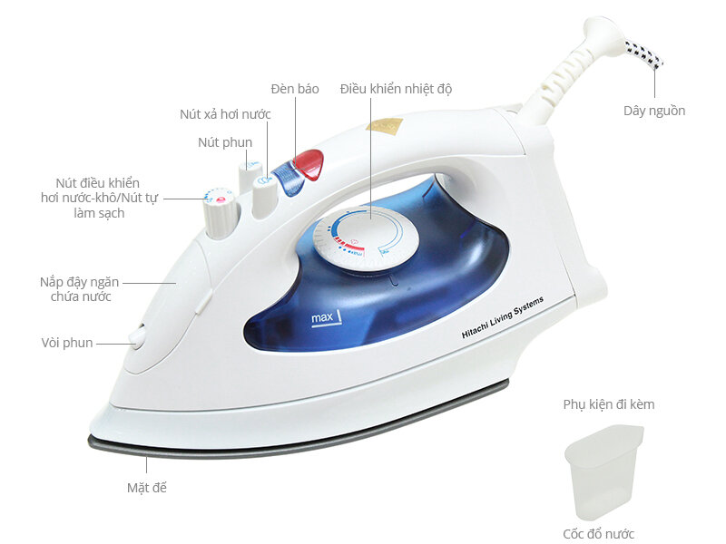 Bàn ủi hơi nước Hitachi SI-1650 Bàn ủi hơi nước Hitachi SI-1650