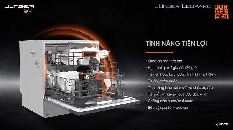 Máy rửa bát DWJ-100 tích hợp nhiều tính năng tiện lợi