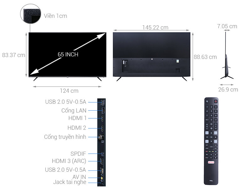 Smart Tivi TCL 4K 65 Inch L65P6 Smart Tivi TCL 4K 65 Inch L65P6